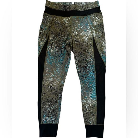 Lole gray, and teal black leggings with hip pocket size large - Picture 1 of 7